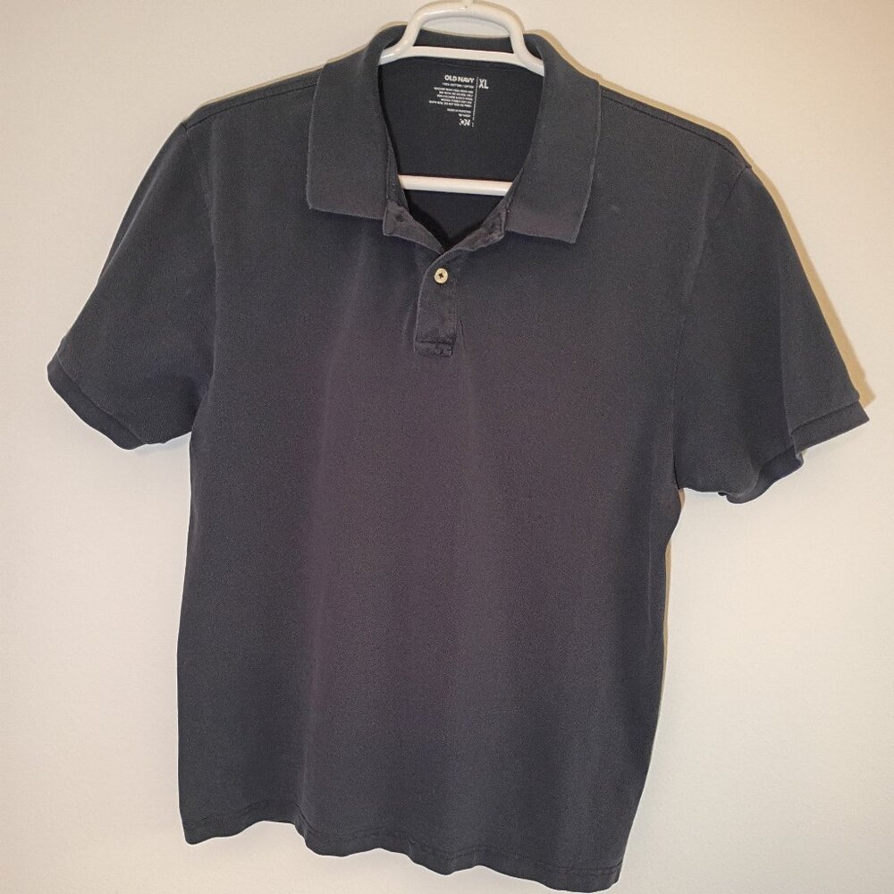 Shirt, Polo, Short, Old Navy, Navy Blue, XL
